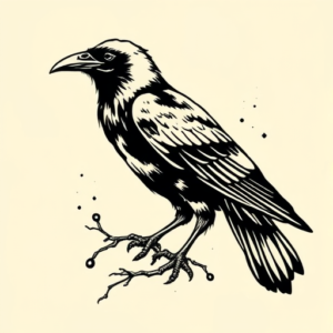 Old School Crow Tattoo