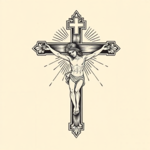 Old School Crucifix Tattoo