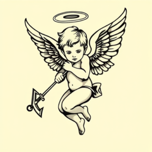 Old School Cupid Tattoo