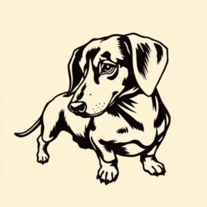 Old School Dachshund Tattoo