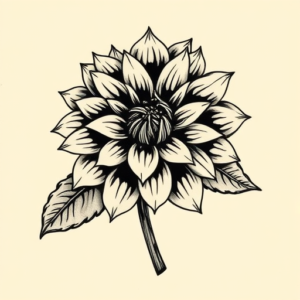 Old School Dahlia Tattoo