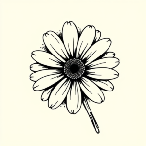 Old School Daisy Tattoo