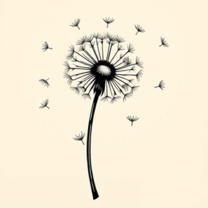 Old School Dandelion Tattoo