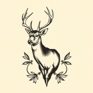 Old School Deer Tattoo
