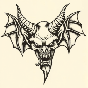 Old School Demon Tattoo