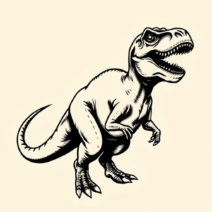 Old School Dinosaur Tattoo