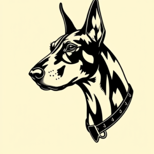 Old School Doberman Tattoo