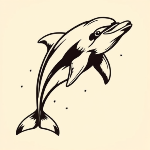 Old School Dolphin Tattoo