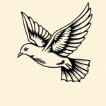 Old School Dove Tattoo