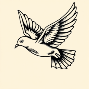 Old School Dove Tattoo