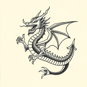 Old School Dragon Tattoo