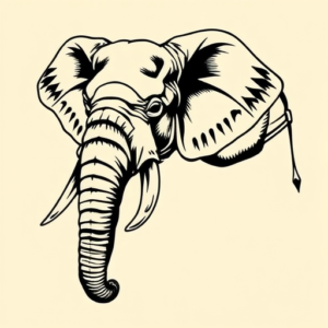 Old School Elephant Tattoo