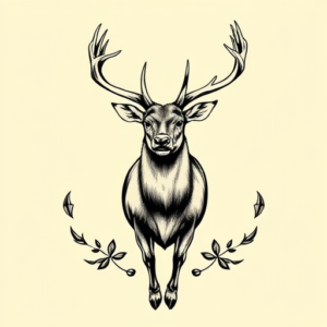 Old School Elk Tattoo