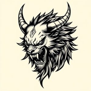 Old School Fenrir Tattoo