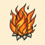 Old School Fire Tattoo