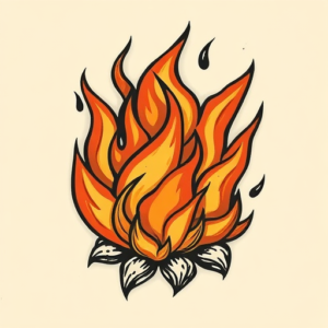 Old School Fire Tattoo