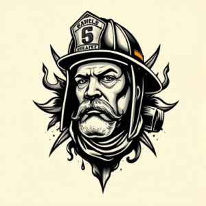 Old School Firefighter Tattoo