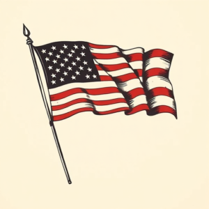 Old School Flag Tattoo