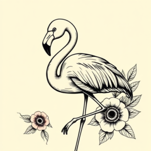 Old School Flamingo Tattoo