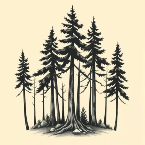 Old School Forest Tattoo