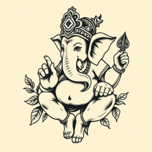 Old School Ganesha Tattoo