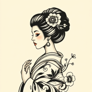 Old School Geisha Tattoo