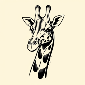 Old School Giraffe Tattoo