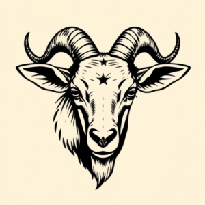Old School Goat Tattoo