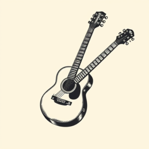 Old School Guitar Tattoo