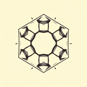 Old School Hexagon Tattoo