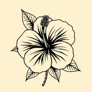 Old School Hibiscus Tattoo