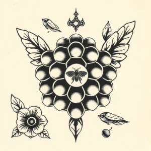 Old School Honeycomb Tattoo