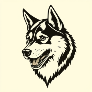 Old School Husky Tattoo