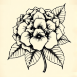 Old School Hydrangea Tattoo