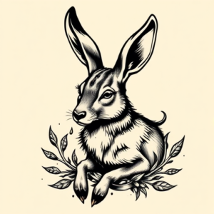 Old School Jackalope Tattoo