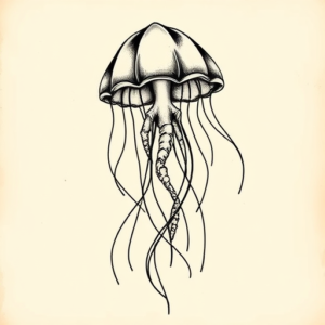 Old School Jellyfish Tattoo