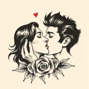 Old School Kiss Tattoo