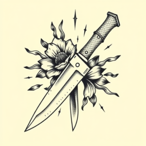 Old School Knife Tattoo