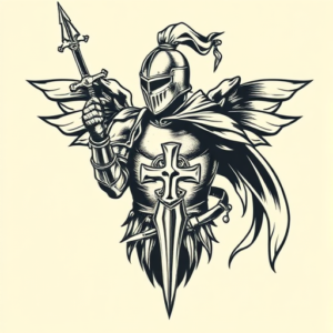 Old School Knight Tattoo