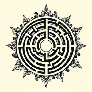Old School Labyrinth Tattoo