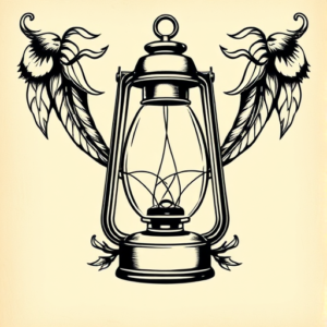 Old School Lantern Tattoo