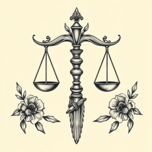 Old School Libra Tattoo