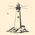 Old School Lighthouse Tattoo