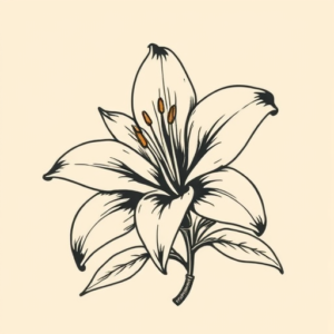 Old School Lily Tattoo