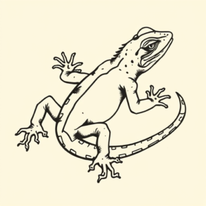 Old School Lizard Tattoo