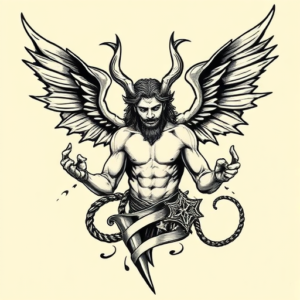 Old School Lucifer Tattoo