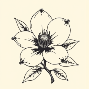 Old School Magnolia Tattoo