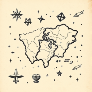 Old School Map Tattoo