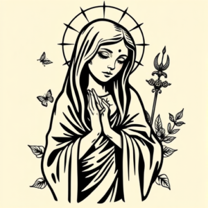 Old School Mary Tattoo