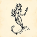 Old School Mermaid Tattoo